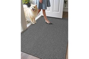 COLOR&GEOMETRY Wycieraczka wewnętrzna 61 x 92 cm, nadająca się do prania, antypoślizgowa, chłonna, niskoprofilowa, szara