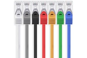 1ATTACK.DE 2m - 7 colors - 7 pieces Cat7 network cable SFTP patch cable Lanka cable raw cable 10GB/s - 500 MHz assembled with 2 RJ45 plugs Cat 6a