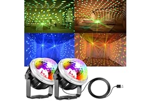 LITE WORLD 2Pack LED Golden Star Projector, Stage Disco Lights Party Decor, Star Light