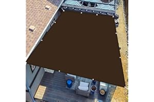 GUOJUN Toldo Vela de Sombra Cuadrado 3 x 4 m Impermeable a Prueba de Viento Tela de Sombra de Invernadero con Cuerdas para tensar para Exteriores Pergola Jardín, Marrón