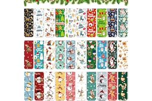 Shinybox Marcadores de Libros Magnéticos, 30 Piezas Marcadores Magnéticos de Navidad, Marcadores de Libros de Lectura con Reno Muñeco de Nieve Santa para Estudiantes Oficina Lectura