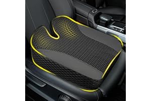 Lofty Aim Car Seat Cushion: Comfortable Memory Foam Seat Pillow for Driving, Sciatica-Back Pain Relief, Cushion for Car-Truck, Office, Wheelchair - Large & Black