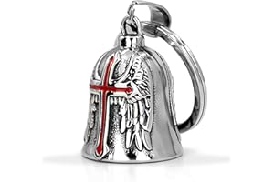 PEVRUAY llavero Moto Campana Guardiana, Aceite Campana de Motocicleta Ángel de la Guarda, con Anillo Colgante, para Bicicletas, Coches, Motocicletas