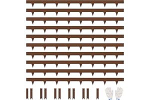 JonesHouseDeco Borde de césped de 11,4 cm de altura, paquete de 10 bordes de acero Cor-Ten preoxidado para paisaje, borde decorativo de metal resistente (10 m de longitud en total) con 11 clips y