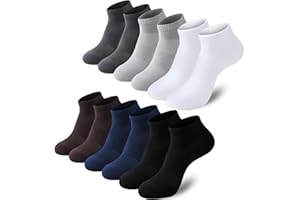 Niofind Trainer Socks for Men Women 4-8/9-11, 6 Pairs of Anti-pilling, Comfort Ankle Liner Socks, Anti Sweat Cotton Short Socks for Running Sports Walking