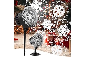 SYNTAXHO Christmas Projector Lights Outdoor - 2025 Upgrade 3D Snowflake LED Projector Lights, IP65 Waterproof Adjustable for Xmas Indoor Outdoor Christmas Party Decoration