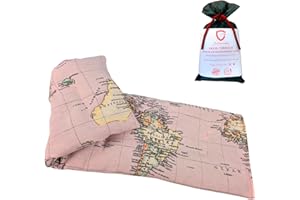 GZCOMMODITIES Saco Semillas Microondas Cervical Térmico de Semillas y Lavanda - 47x15cm - Bolsa Cojín con Aroma Calor y Frío Multiusos Saquito Pies Calienta Camas y Lumbar (Mapa Rosa)