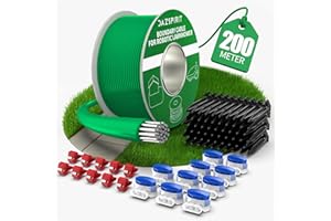 DazSpirit 200 m Begrenzungskabel Mähroboter + 100 Erdnägel + 20 Kabelverbinder + 10 Anschlussklemmen, Rasenmäher Kabel Zubehör Set, Kompatibel mit Gardena Bosch Husqvarna Worx Honda Robomow usw
