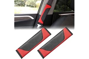 JHXHHTHONGTONG 2 Stück Gurtpolster Autogurt Polster, Schulterpolster für Autosicherheitsgurte, Carbonfaser-Sicherheitsgurt Polster, Weich Sicherheitsgurt Schulterpolster, Sicherheitsgurt Schutz für Schulter（Rot）