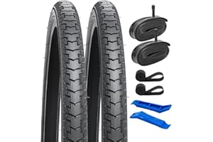 YunSCM 2PCS Pliables 24 Pulgada Neumáticoss 24x1 3/8 ETRTO 37-540 et 2PCS 24 Pulgada cámaras de Aire AV32mm Schrader Valve Compatible 24 x 1 3/8 Neumáticoss de vélo et cámaras de Aire