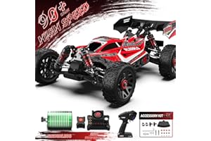CROBOLL 1:14 Brushless Fast RC Cars for Adults with Independent ESC,Top Speed 90+KPH 4X4 Hobby Off-Road RC Truck,Oil Filled Shocks Remote Control Monster Truck for Boys(Red)