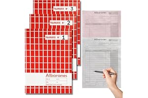 CAVECA PACK 3 Talonario de Albaranes con Autocopiado y Matriz de Corte, Libro de Albaranes con 40 Hojas por Talonario (20,5 x 15 cm), Documentos de Venta de Pedidos en Castellano, Albarán de Entrega