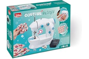 Maped Máquina de Coser Infantil Couture Design, Mini Máquina Portátil Segura para Niños desde 8 Años, Set Completo con Materiales para Crear Accesorios y Ropa, 380 x 280 x 125 mm