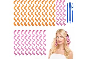 URAQT Hårrullar För Långt Hår, 24st Hårrullar Wave Curls, No Heat Hair Curlers Styling Kit Med Stylingkrokar, Hälsosam Gör-Det-Självfrisyr För Kvinnor Tjejer (45cm)
