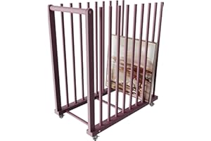 UNZERO Kunst-Aufbewahrungsregal, Kunstleinwand-Aufbewahrung, Leinwandbretter Rack Kunstaufbewahrung mit Griff & Rollen für Zeichenbrett, Panel, Papierblock für Kunststudios, Kunstwerke, Galerie