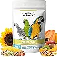 TREAT FOR LOYALTY Parrot Food For African Grey Parrot,Sun Conure,Macaw,Lovebird & Alexander|Seeds,Nuts & Fruit Pellets Mix|Premium Seed Blend - 450G,All Life Stages