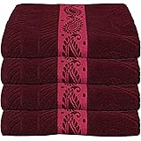 Kuber Industries 100% Cotton 4 Pieces Bath Towel 27" x54” (Maroon) - CTKTC028913