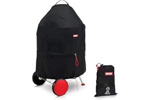 Bartstr BBQ Cover for Kettle Grill - Charcoal Barbecue Covers Large Enough for Weber Grills - Heavy Duty Waterproof Tear Resistant - 57 (60cm)