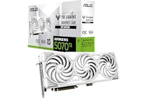 ‎ASUS ASUS TUF Gaming GeForce RTX 5070 Ti 16GB GDDR7 BTF White OC Edition Grafikkarte (NVIDIA DLSS 4, 3,125-Slot, PCIe 5.0, 3X DisplayPort 2.1b, 2X HDMI 2.1b, GC-HPWR, Weiß, TUF-RTX5070TI-O16G-BTF-WHITE)