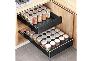 KITSTORACK Cajones Extraibles Para Cocina,Cajón Deslizante Para Alacena, Extensible Cajon Telescopico Adhesivo,Sin Necesidad de Taladrar Ni Clavar, blanco, 35 cm de Ancho x 53 cm de Profundidad x 8 cm de Alto