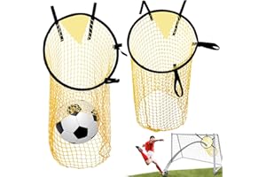 ENUTROF Obiettivo da Calcio 2Pcs Top Bins Calcio Bersagli da Top Bins Rete Bersaglio da Gialla/Nero con Cinghie Regolabili per l'allenamento di Precisione Allenamento