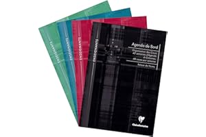 Clairefontaine 9069C Un Agenda de Bord Brochure Souple 6 Colonnes (48 cases/semaine) - A4 21x29,7 cm - 144 Pages (42 semaines) - Papier Blanc 90 g - Couverture Carte Pelliculée - Couleur Aléatoire