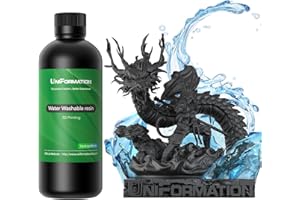 UNIFORMATION 3D Printer Resin Water Washable Resin Easy to Clean Quick UV-Resistant 3D Printer Resin Photopolymer Low Viscosity Fast 3D Resin for Black 2 kg