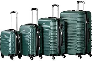 Zelsius Koffer Set 4 Stück, Petrol Grün | ABS Hartschalenkoffer mit Zahlenschloss, 4 Rollen und Innen Trennwand | Handgepäckkoffer, Hartschalenkoffer Set 4 teilig, Trolley, Koffer Groß