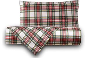 Smart Deco Home Set copripiumino federe letto parure copripiumino stampa fantasia 100% cotone Made in Italy SINGOLO SCOZZESE BIANCO