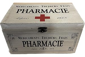 khevga - Scatola portaoggetti con Coperchio, in Legno, (23 x 13 x 13 cm)