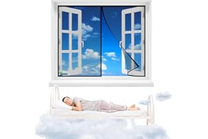 RTOTS Moustiquaire Fenêtre Fenetre 190 x 115 cm Magnetique Moustiquaire Porte MagnéTique Rideau de Porte Fermeture Automatique pour Couloirs, Portes【Noir】