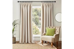 Topfinel Tende Oscuranti per Interni con Fettuccia Moderne ed Eleganti Tenda Camera da Letto Termica e Fonoassorbenti per Soggiorno e Camera dei Bambini 2 Pezzi 140x280cm Beige