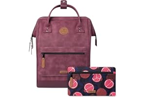 CABAÏA CABAIA - Sac à Dos Adventurer Delhi - Medium 18L - Déperlant - Compartiment Ordinateur Portable 13" - 2 Poches - Certifié Vegan - Sac Voyage, Affaires, École pour Homme et Femme - Rouge