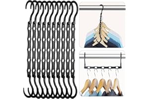 HOUSE DAY Czarne magiczne wieszaki oszczędzające miejsce, wysokiej jakości inteligentne haczyki wieszakowe, solidne wieszaki kaskadowe z 5 otworami na ciężkie ubrania, organizery do szafy i