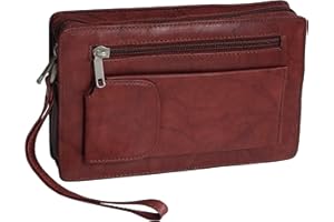 WILD THINGS ONLY !!! Bag Street Herrentasche - Exquisite echt Leder Herren Handgelenktasche Handtasche Handgepäck - Tasche Einzelkammer (Braun) - präsentiert von ZMOKA®