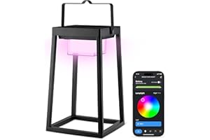 Brendz Yuma Inteligente Farol Solar - Lámpara Solar Exterior Jardin - Linterna LED RGB con 16 Millones de Colores, Recargable por USB-C, Resistente al Agua IP44, Decoracion Mesa Terraza Exterior