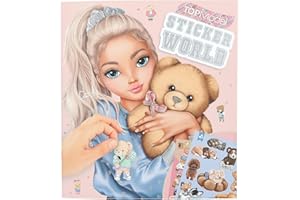 Depesche 13209 TOPModel Team Teddy - Libro de Pegatinas con 20 páginas de Fondo ilustradas para diseñar tú Mismo, Incl. 3 Pegatinas a Doble página