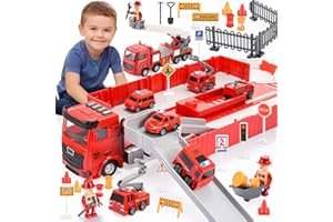 Naxudcoo Fire Engine Toys for Boys Age 3-7 Years: Fire Engine Toy Set for Toddlers, Gifts for Boys and Girls Ages 3, 4, 5, 6 and 7 Years