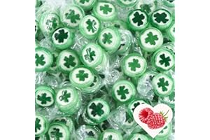 ‎EINSSEIN EinsSein Kleeblatt-Bonbons grün-weiß 500g | Handgemachte Rocks Bonbons | Süßigkeiten & Glücksbringer für Silvester Geburtstag Party | Perfekt für Candybar Sweet Table & als Gastgeschenk