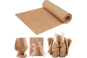 DNTORX Honeycomb Packaging Paper Roll 50M x 30cm, Alternative to Bubble Wrap, Reusable Wrapping Paper for Shipping, Moving, Breakables and Gift