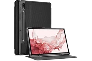 ProCase Odporne na wstrząsy etui do Galaxy Tab S8 2022/Galaxy Tab S7 2020 etui (SM-X700/X706/T870/T875/T878), lekkie, cienkie, ochronne etui biznesowe - czarne