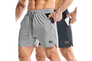 ZENWILL Pack de 2 Drylite Pantalones Cortos Ligeros Deporte Hombre,Short Gym Running para Gimnasio, Pantalón Corto Ejercicio Hombre Secado Rápido
