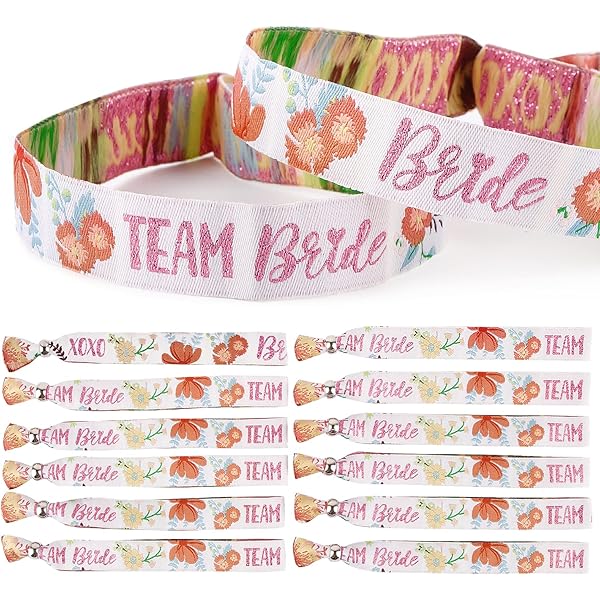Set Braccialetti Team Sposa - Fascette Elastiche Con Scritta Dorata, Per Addio Al Nubilato, 1 Sposa + 10 Damigelle - Foto 8