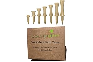 GOLFGOGREEN Bamboo Wood Wooden Castle (Graduated) Golf Tees - Great for the Environment - BUY 2 OR MORE SAVE 10%