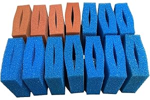 KOI- UND BONSAIPARK HERDECKE BioTec 5/10/30 Lot d'éponges de rechange pour filtre de bassin Oase Biotec - Éponges filtrantes rouges et bleues fendues - Dimensions : 25 x 25 x 8 cm - Qualité allemande - Éponge filtrante (Set