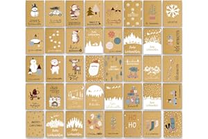 the lazy panda card company XXL Set mit 80 Weihnachtspostkarten mit 40 verschiedenen Designs Weihnachtskarten Postkarten