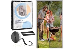 Startseite Fly Screens for Doors - Self Sealing, Heavy Duty, Hands Free Fiberglass Magnetic Door Fly Screen Curtain Keeps Bugs Out, 80 * 200cm, Black