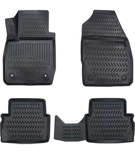 MOTOS Rubber Car Floor Mats for Ford Focus III 2010-2019 Enhance your travel comfort with Anti-Slip Mat Car 3D- All Weather Floor Mats, Protection from Dirt