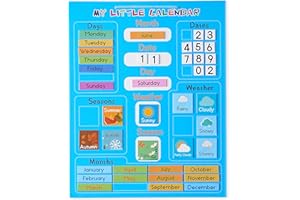 chuckle - Mon Premier Calendrier Magnétique Éducatif (42x35cm, Anglais) - Garçons & Filles de 3 4 5 6 Ans, Préscolaire, Maternelle - Solide & Facile à Utiliser