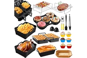 ‎PUOSIKE Ninja Heißluftfritteuse Zubehör - Airfryer Zubehör für Ninja Foodi Max Dual Zone AF400EU AF451EU SL400EU | Russell Hobbs | COSORI Heißluftfritteuse 2 Kammern 8.5L-9.5L und Anderen Dual Zone Fritteuse